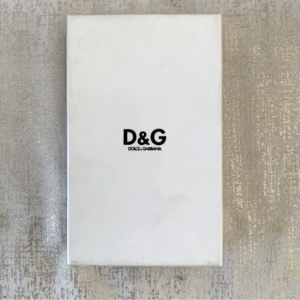 DOLCE & GABBANA Beige Canvas & Metal Keychain with Box & Paperwork. EUC!